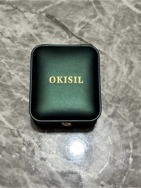 OKISIL Green Jewelry Box with Gold Logo